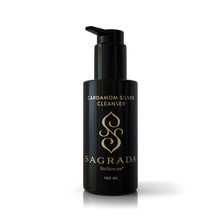 Cardamom Silver Cleanser bottle Sagrada BioSkincare