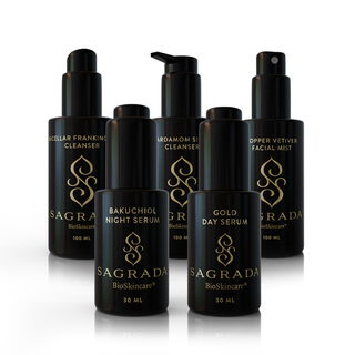 Signature Collection bottles by Sagrada BioSkincare