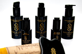 Image of all Sagrada BioSkincare products