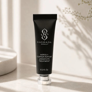Sagrada Neroli + Copper Peptide Under Eye Treatment for hydrating, brightening, and smoothing the delicate eye area