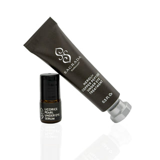 Sagrada Eye Duo featuring Neroli + Copper Peptide Under Eye Treatment and Licorice Pearl Under Eye Serum