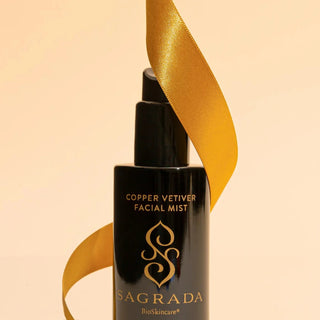 Sagrada BioSkincare bottle copper vetiver facial mist holiday mood