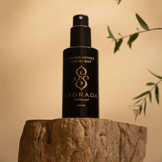 Bottle of Sagrada BioSkincare Copper Vetiver Facial Mist