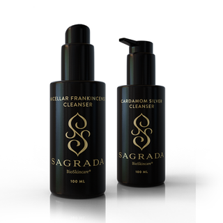 Cleanser Duo two bottles of Sagrada BioSkincare cleansers