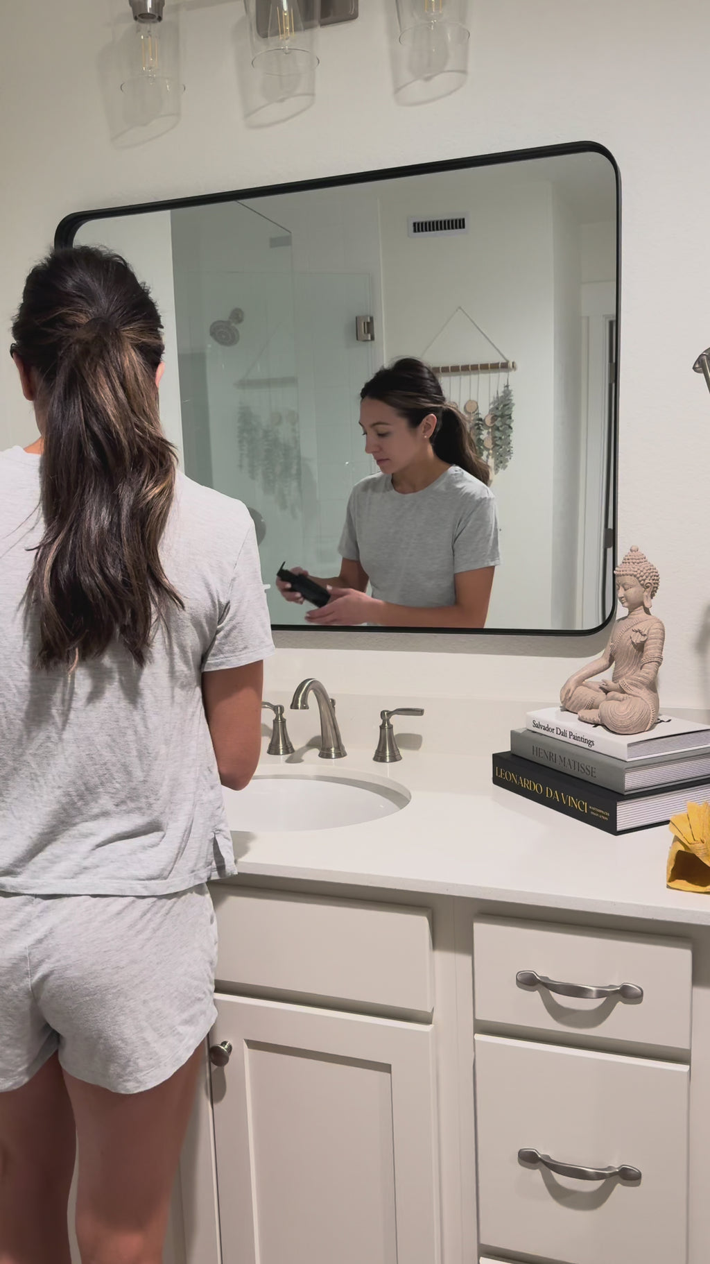 User-generated video featuring the Sagrada Night Ritual, showing how to use the Cardamom Silver Cleanser, Micellar Frankincense Cleanser, Copper Vetiver Facial Mist, and Bakuchiol Night Serum as a simple nightly routine, with the creator sharing their experience using the ritual for about five minutes a night and noticing visible skin improvements after ten days