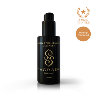 Sagrada Micellar Frankincense Cleanser award-winning mineral enhanced facial cleanser for gentle botanical cleansing